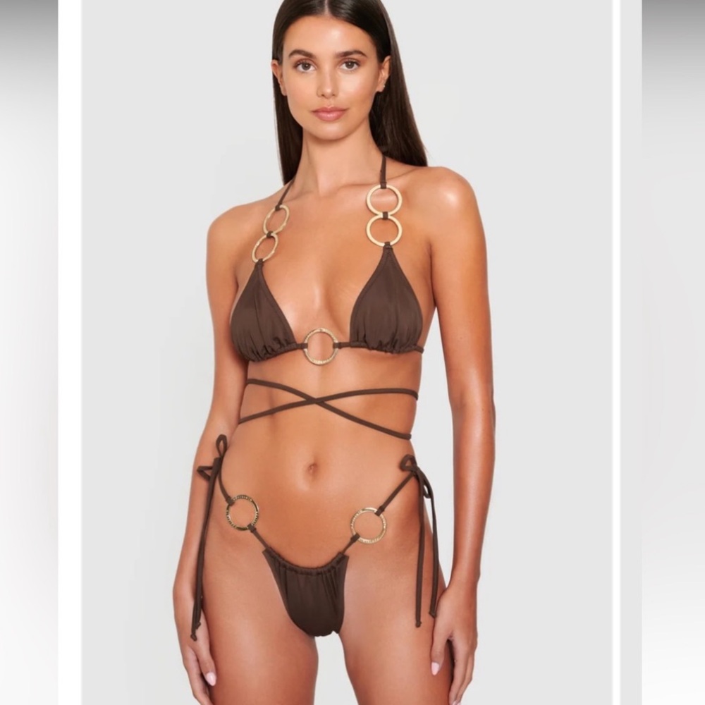 Adora swim Rome top & San Cosma Bottoms. Brown. Small.